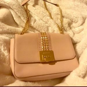 NWT- Michael Kora Tina Stud Flap Clutch in Ballet